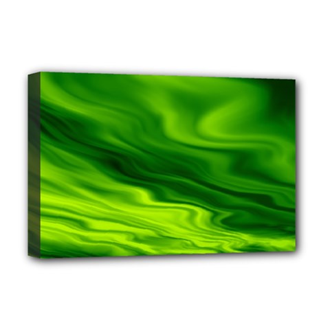 Green Deluxe Canvas 18  X 12  (framed) by Siebenhuehner