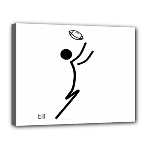 Cowcow Football Black Canvas 14  X 11  (framed) by retest