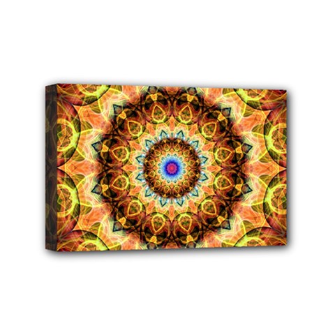 Ochre Burnt Glass Mini Canvas 6  X 4  (framed) by Zandiepants