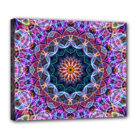 Purple Lotus Deluxe Canvas 24  X 20  (framed) by Zandiepants