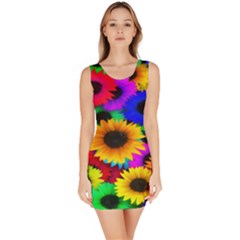Bright Sunflowers Bodycon Dress by StuffOrSomething