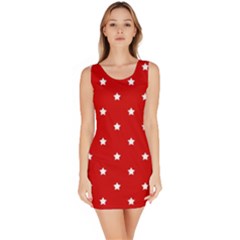 White Stars On Red Bodycon Dress by StuffOrSomething