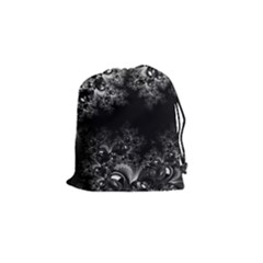 Midnight Frost Fractal Drawstring Pouch (small) by Artist4God