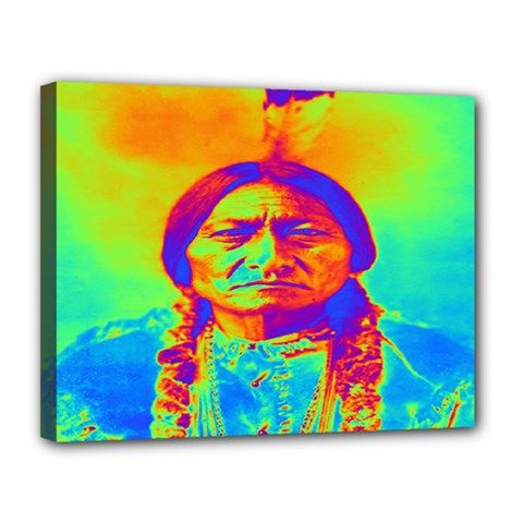 Sitting Bull Canvas 14  X 11  (framed) by icarusismartdesigns