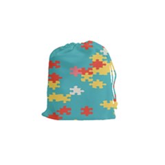Puzzle Pieces Drawstring Pouch (small) by LalyLauraFLM