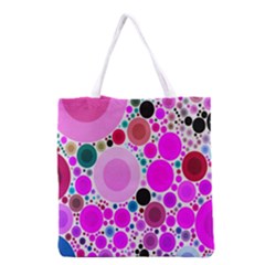 Bubble Gum Polkadot  All Over Print Grocery Tote Bag by OCDesignss