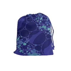 Purple Turquoise Abstract Drawstring Pouch (large) by OCDesignss
