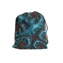 Glossy Turquoise  Drawstring Pouch (large) by OCDesignss