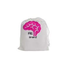All Brains Leather  Drawstring Pouch (small) by OCDesignss