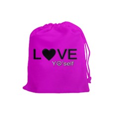 Love Yo self  Drawstring Pouch (large) by OCDesignss