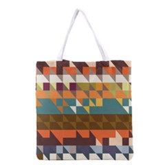 Shapes In Retro Colors Grocery Tote Bag by LalyLauraFLM