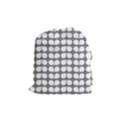 Gray And White Leaf Pattern Drawstring Pouch (Medium) View1