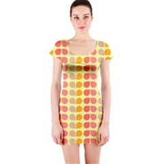 Colorful Leaf Pattern Short Sleeve Bodycon Dress by GardenOfOphir