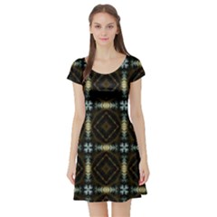 Faux Animal Print Pattern Short Sleeve Skater Dress by GardenOfOphir
