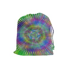 Hypnotic Star Burst Fractal Drawstring Pouch (large) by StuffOrSomething