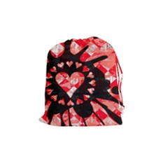 Love Heart Splatter Drawstring Pouch (medium) by ArtistRoseanneJones