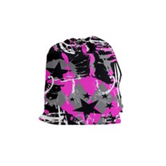 Pink Scene Kid Drawstring Pouch (medium) by ArtistRoseanneJones