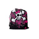 Girly Skull And Crossbones Drawstring Pouch (Medium) View2