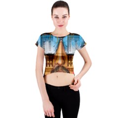Graffiti Sunglass Art Crew Neck Crop Top by TheWowFactor
