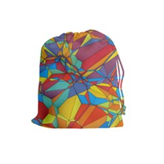 Colorful Miscellaneous Shapes Drawstring Pouch by LalyLauraFLM