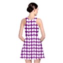 Purple And White Leaf Pattern Reversible Skater Dresses View2