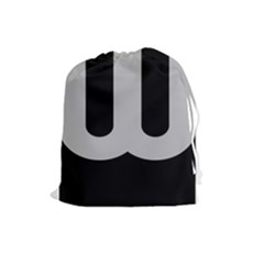 Black Grey Abstract  Drawstring Pouches (large)  by OCDesignss