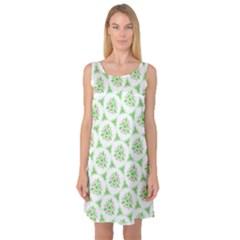 Sweet Doodle Pattern Green Sleeveless Satin Nightdresses by ImpressiveMoments