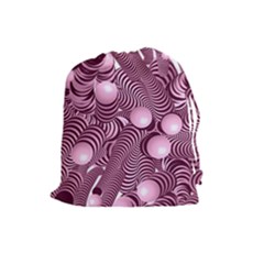 Doodle Fun Pink Drawstring Pouches (large)  by ImpressiveMoments