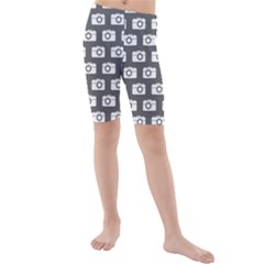 Modern Chic Vector Camera Illustration Pattern Kid s Swimwear by GardenOfOphir