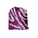 Purple Zebra Print Bling Pattern  Drawstring Pouches (Large)  View2