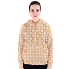 Retro Mirror Pattern Peach Women s Zipper Hoodies by ImpressiveMoments
