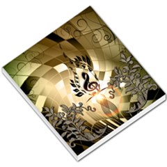 Clef With  And Floral Elements Small Memo Pads by FantasyWorld7