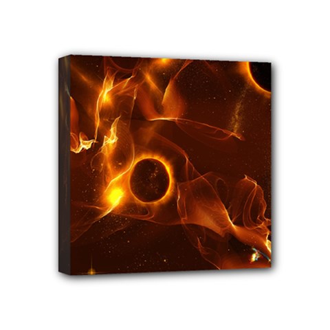 Fire And Flames In The Universe Mini Canvas 4  X 4  by FantasyWorld7