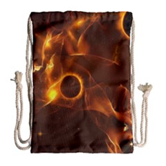 Fire And Flames In The Universe Drawstring Bag (large) by FantasyWorld7
