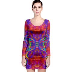 Butterfly Abstract Long Sleeve Bodycon Dress by icarusismartdesigns