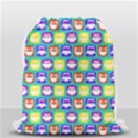 Colorful Whimsical Owl Pattern Drawstring Bag (Small) View2