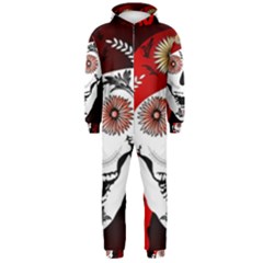 Funny Happy Skull Hooded Jumpsuit (men)  by FantasyWorld7
