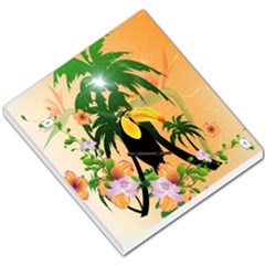 Cute Toucan With Palm And Flowers Small Memo Pads by FantasyWorld7