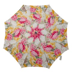 Colorful Floral Collage Hook Handle Umbrellas (large) by Dushan
