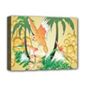 Funny Budgies With Palm And Flower Deluxe Canvas 16  x 12   View1