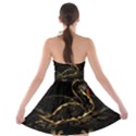 Wonderful Swan In Gold And Black With Floral Elements Strapless Bra Top Dress View2