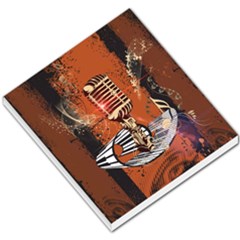 Microphone With Piano And Floral Elements Small Memo Pads by FantasyWorld7