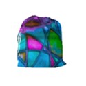 Imposant Abstract Teal Drawstring Pouches (Large)  View2