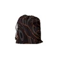 Retro Abstract Orange Black Drawstring Pouches (Small)  View2