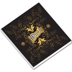 Music The Word With Wonderful Decorative Floral Elements In Gold Small Memo Pads by FantasyWorld7