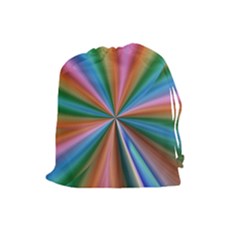 Abstract Rainbow Drawstring Pouches (large)  by OZMedia