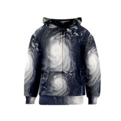 Hurricane Irene Kids Zipper Hoodies by trendistuff