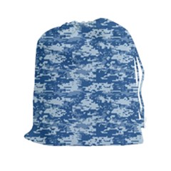 Camo Digital Navy Drawstring Pouches (xxl) by trendistuff