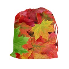 Autumn Leaves 1 Drawstring Pouches (xxl) by trendistuff