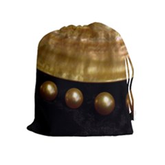 Golden Pearls Drawstring Pouches (extra Large) by trendistuff